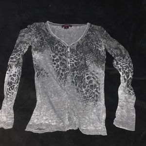 rock and roll cowgirl print with gems medium